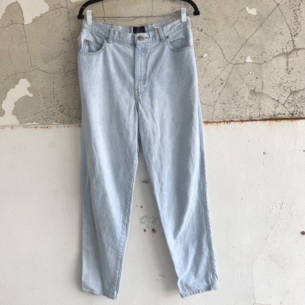 Vintage Mom Jeans High Waisted Tapered Leg Light Wash Denim Pants Sasson 80s 90s